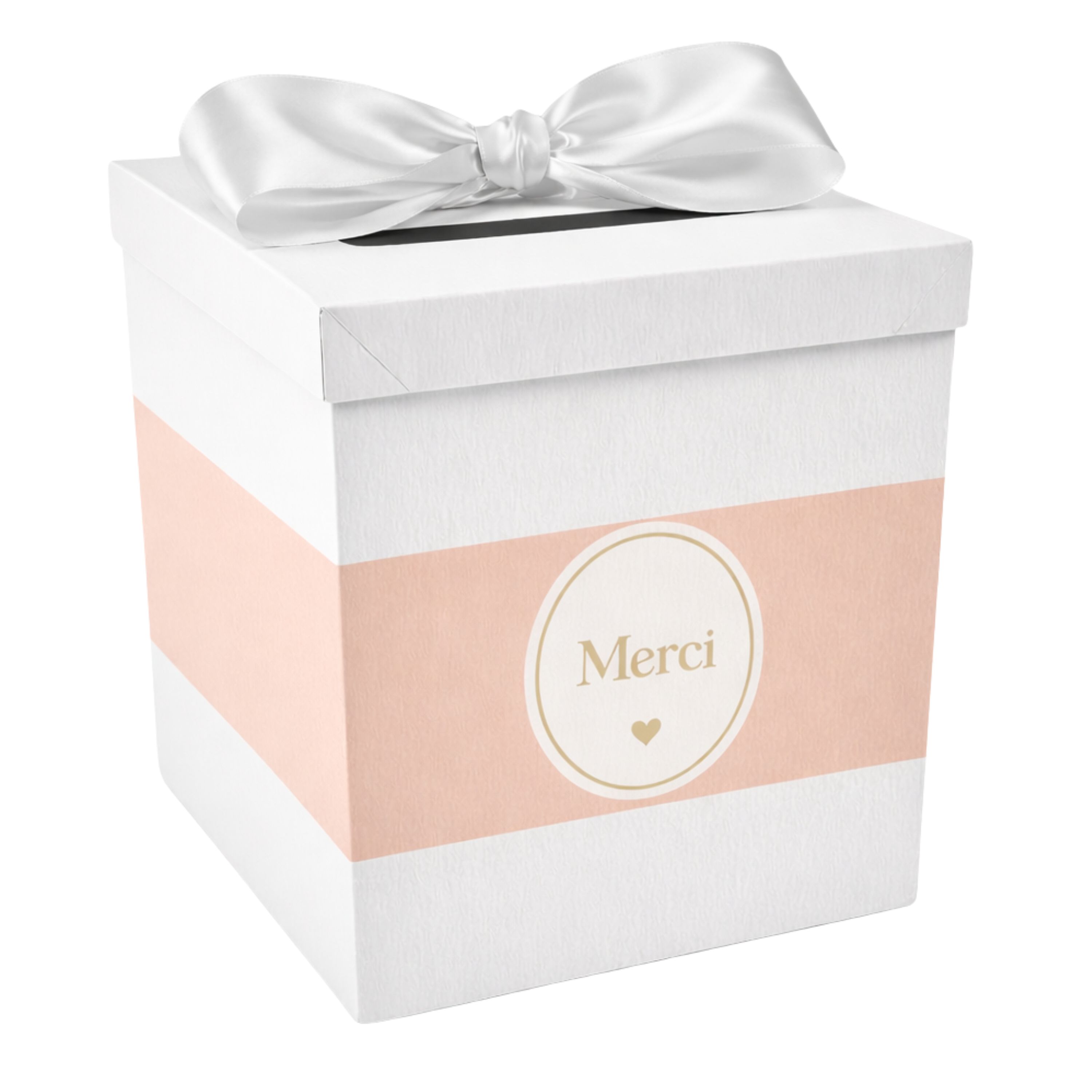 Pack Signature Rose et Blanc : 4 éléments (Urne Merci, Livre d’or, Stylo encre doré, Chevalet en bois) pour mariage, baptême, anniversaire, départ en retraite et toutes célébrations