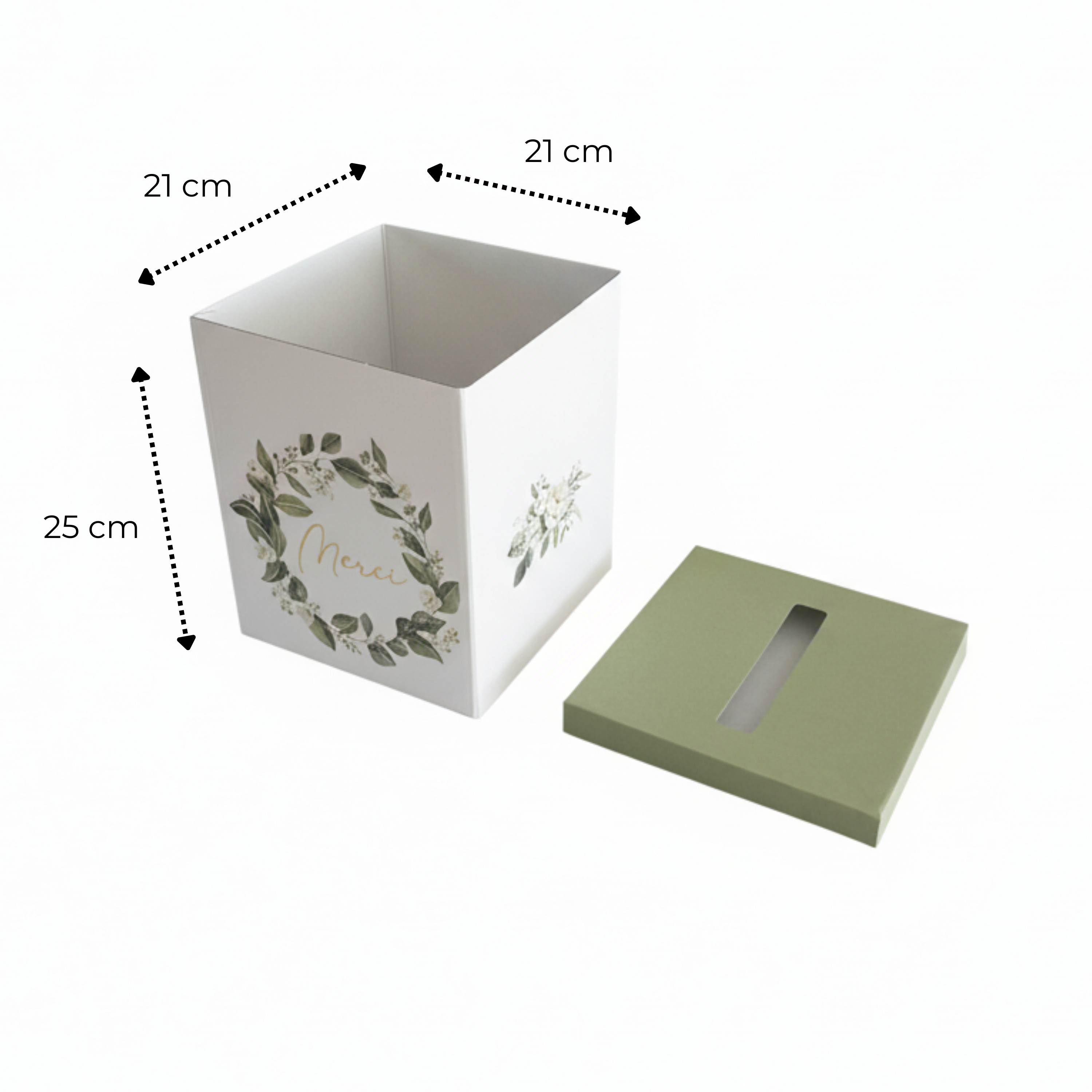 Pack Signature Vert et Or : 4 éléments (Urne Merci, Livre d’or, Stylo encre doré, Chevalet en bois) pour mariage, baptême, anniversaire, départ en retraite et toutes célébrations