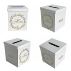 Pack Signature : 4 éléments (Urne Merci, Livre d’or, Stylo encre doré, Chevalet en bois) pour mariage, baptême, anniversaire, départ en retraite et toutes célébrations