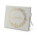 Pack Signature : 4 éléments (Urne Merci, Livre d’or, Stylo encre doré, Chevalet en bois) pour mariage, baptême, anniversaire, départ en retraite et toutes célébrations