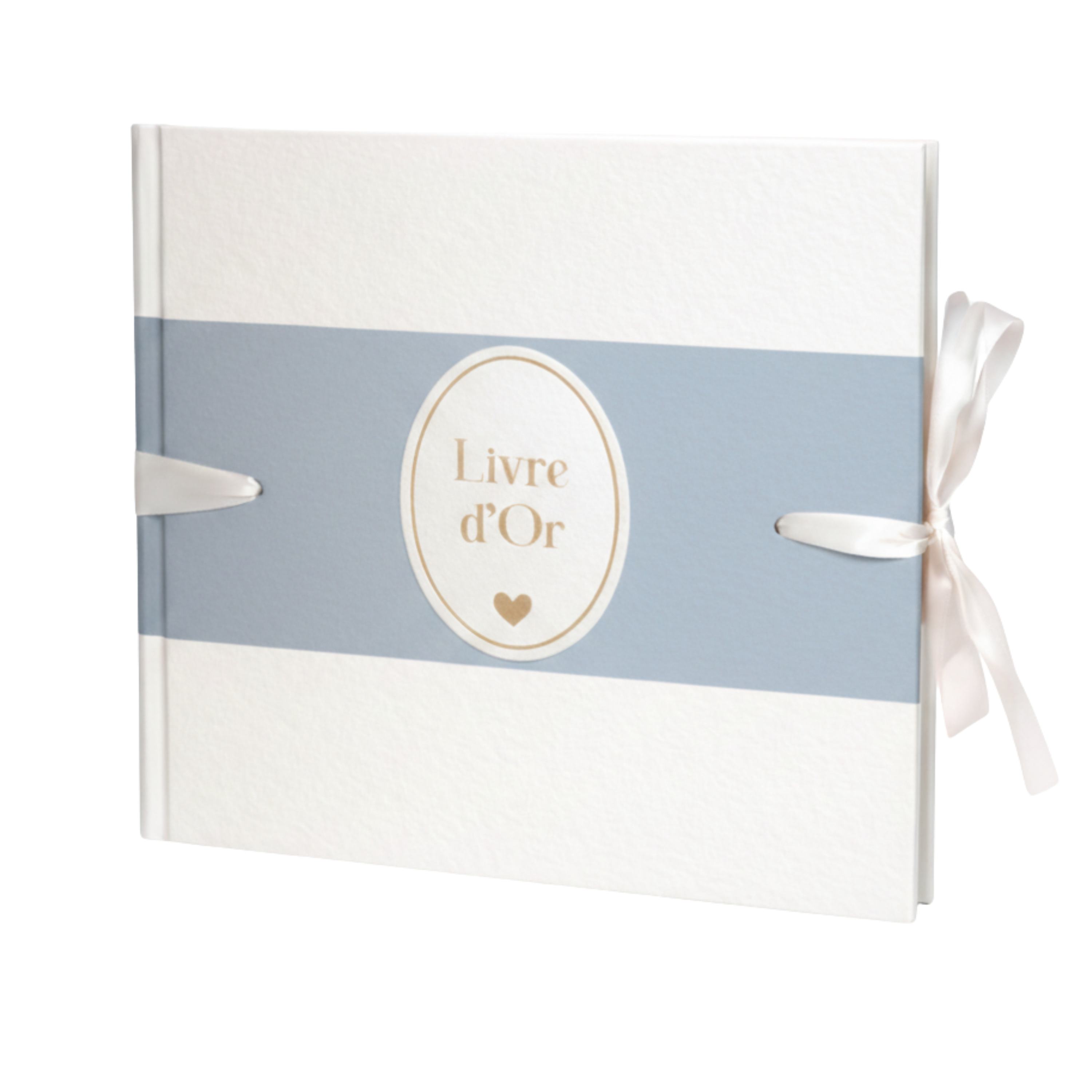 Pack Signature Bleu et Blanc : 4 éléments (Urne Merci, Livre d’or, Stylo encre doré, Chevalet en bois) pour mariage, baptême, anniversaire, départ en retraite et toutes célébrations