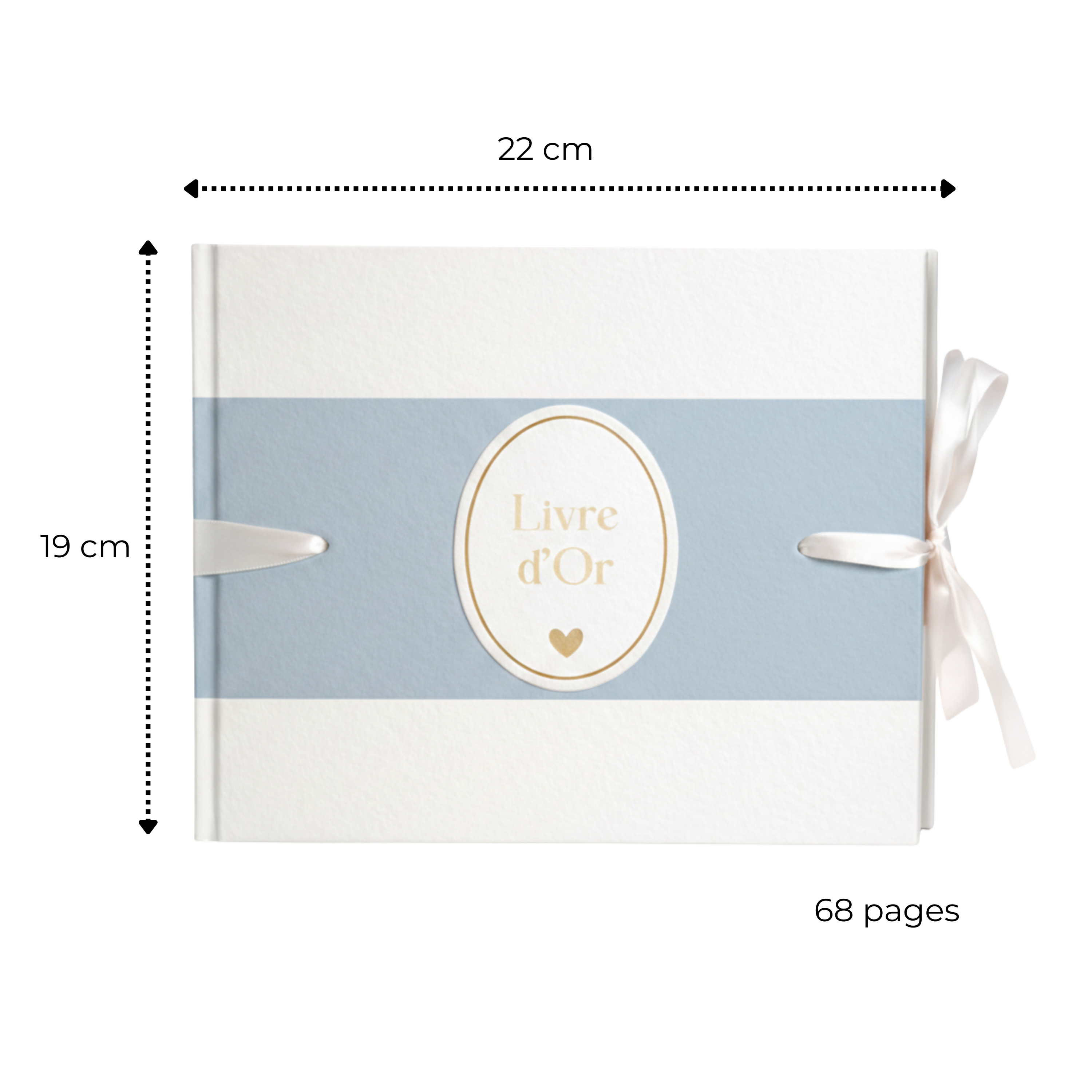 Pack Signature Bleu et Blanc : 4 éléments (Urne Merci, Livre d’or, Stylo encre doré, Chevalet en bois) pour mariage, baptême, anniversaire, départ en retraite et toutes célébrations
