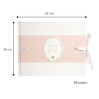 Pack Signature Rose et Blanc : 4 éléments (Urne Merci, Livre d’or, Stylo encre doré, Chevalet en bois) pour mariage, baptême, anniversaire, départ en retraite et toutes célébrations