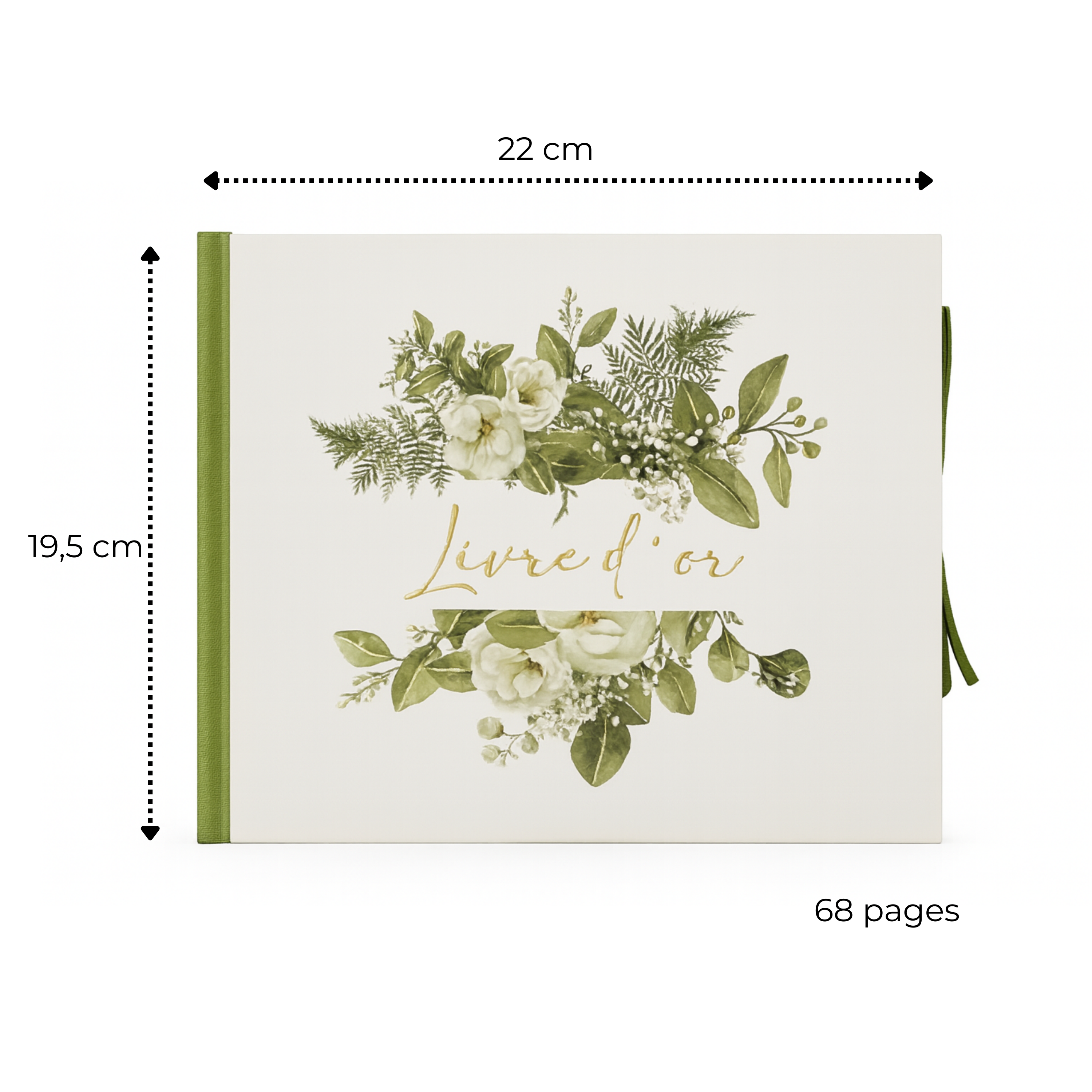 Pack Signature Vert et Or : 4 éléments (Urne Merci, Livre d’or, Stylo encre doré, Chevalet en bois) pour mariage, baptême, anniversaire, départ en retraite et toutes célébrations